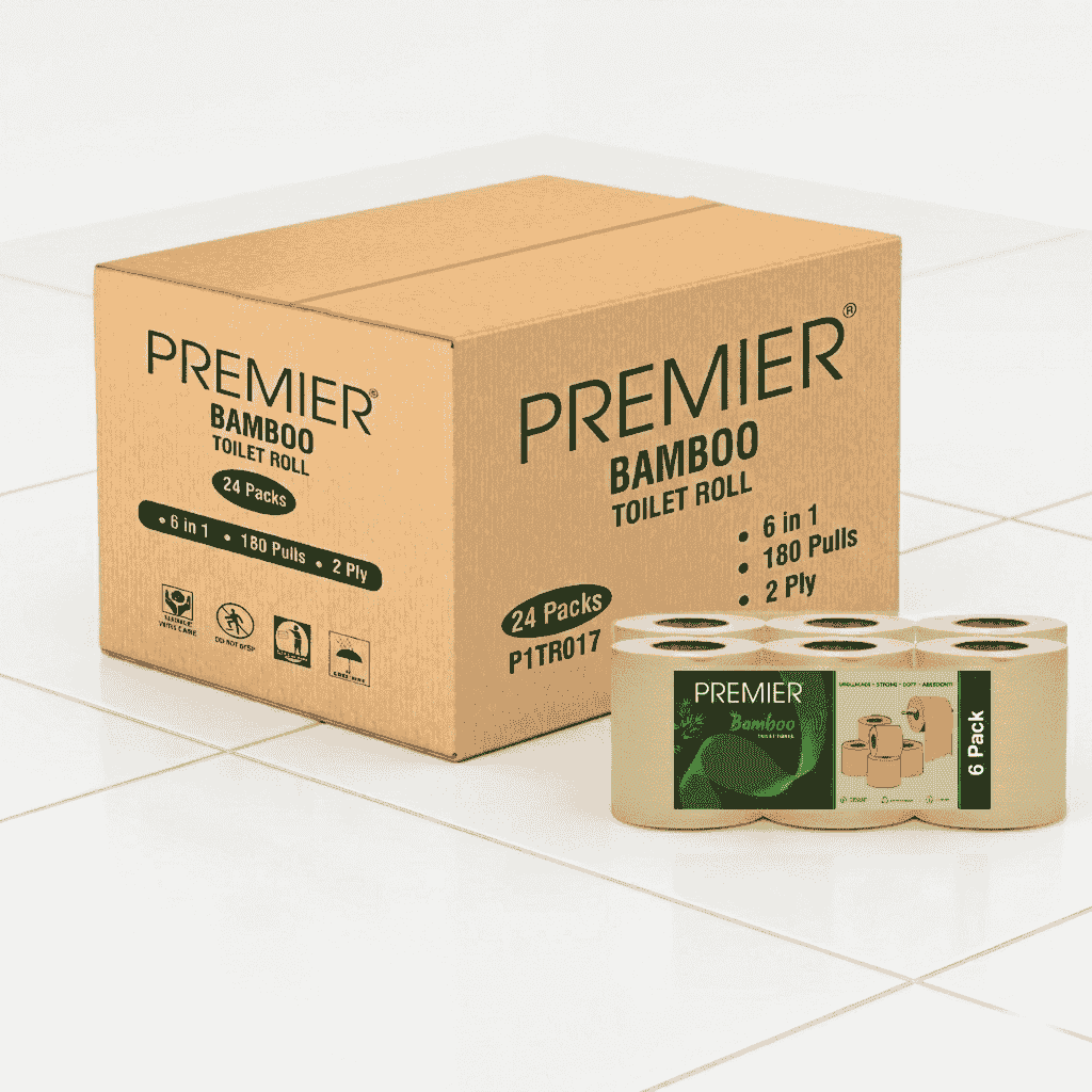 Premier Bamboo Toilet Rolls 2 ply 180 Pulls 6x1